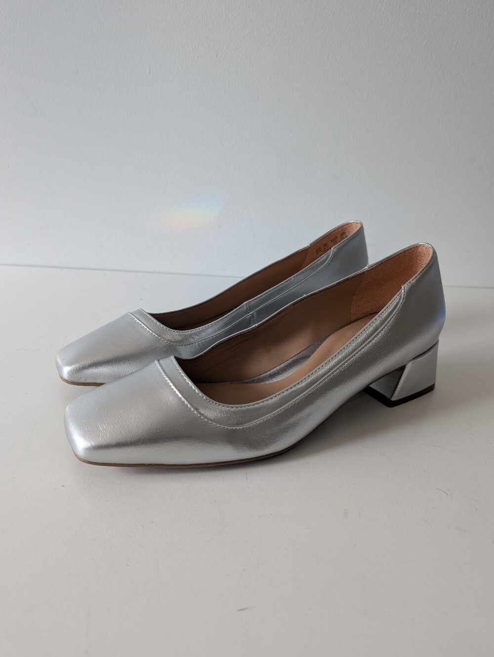 Naturalizer Huntley Silver Block Heel Pump Heels Women's 9W -MSRP $115